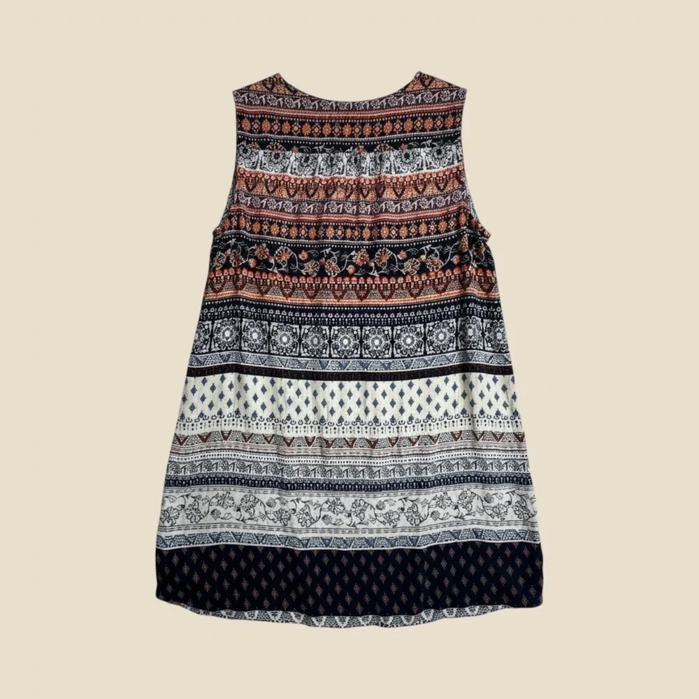 Beachlunchlounge Sleeveless Cover Up Dress Women XL Indie Boho Tassel‎ Geometric